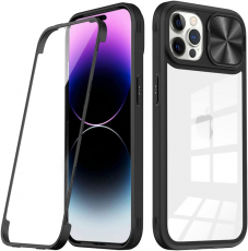 A-One Brand - iPhone X/XS Mobilskal 360 Kamera Slider - Svart