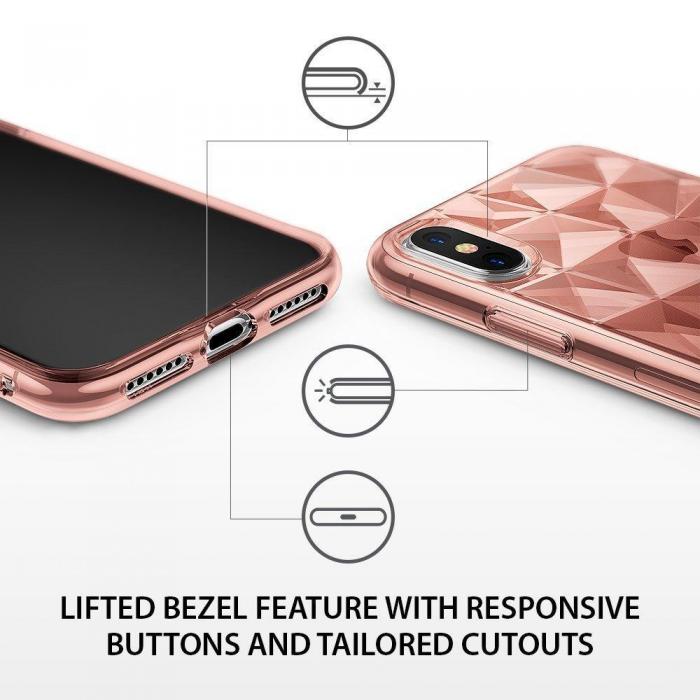 UTGATT4 - Ringke Air Prism Skal till Apple iPhone XS / X - Rose Gold