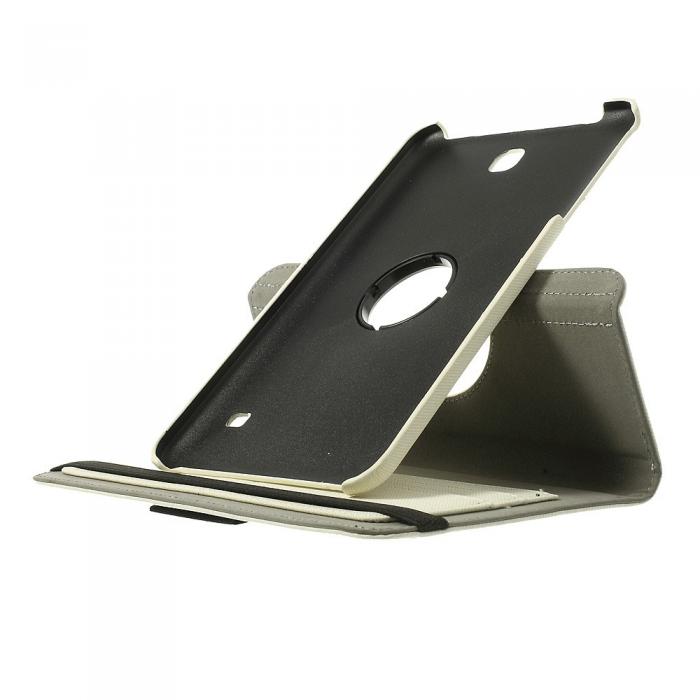 UTGATT4 - Denim Rotating Plnboksfodral till Samsung Galaxy Tab 4 8.0 (Vit)