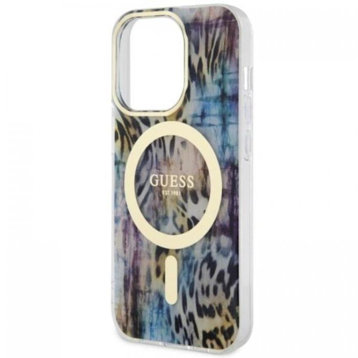 Guess - Guess iPhone 14 Pro Mobilskal MagSafe Leopard - Bl