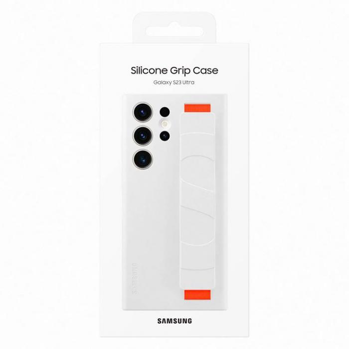 Samsung - Samsung Galaxy S23 Ultra Skal Silicone Grip Case - Vit