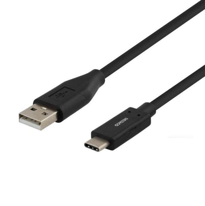 UTGATT1 - Deltaco USB-A till USB-C Kabel 0.5m 3A - Svart