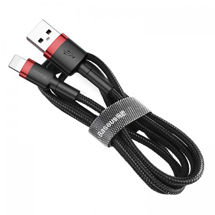 BASEUS - Baseus Cafule USB-C Till lightning kabel 1M - Svart/Rd
