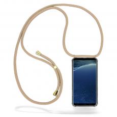 CoveredGear-Necklace - Boom Galaxy S8 Plus mobilhalsband skal - Beige Cord