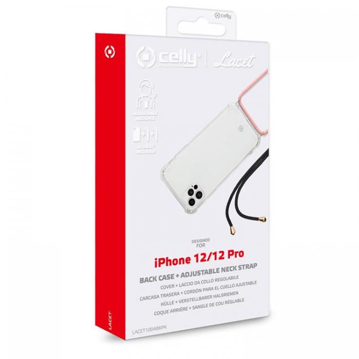 UTGATT1 - CELLY Halsrem Fr iPhone 13 Pro - Svart/Rosa
