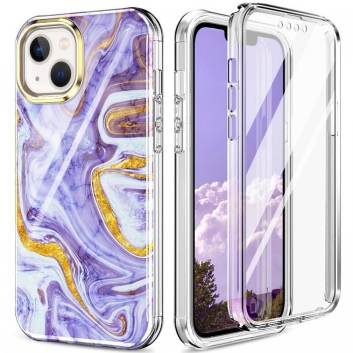 A-One Brand - iPhone 14 Plus Skal 360 Marble - Lila