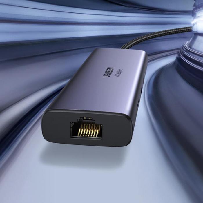 UTGATT4 - Ugreen 6in1 Multifunktionell HUB Till HDMI USB-C 100W - Gr