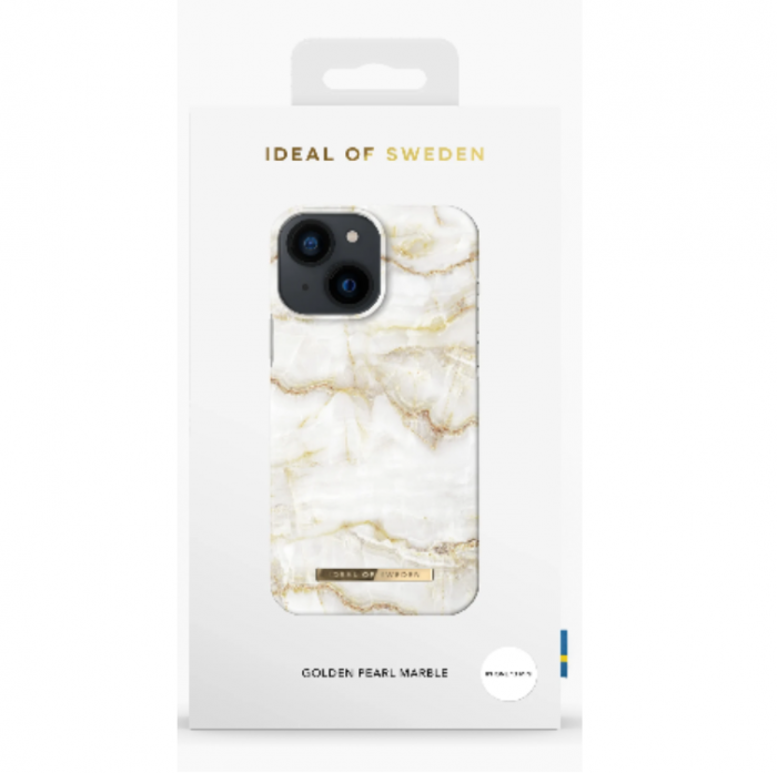 UTGATT1 - Ideal of Sweden iPhone 13 Mini Skal Mode - Gyllene Prla Marmor
