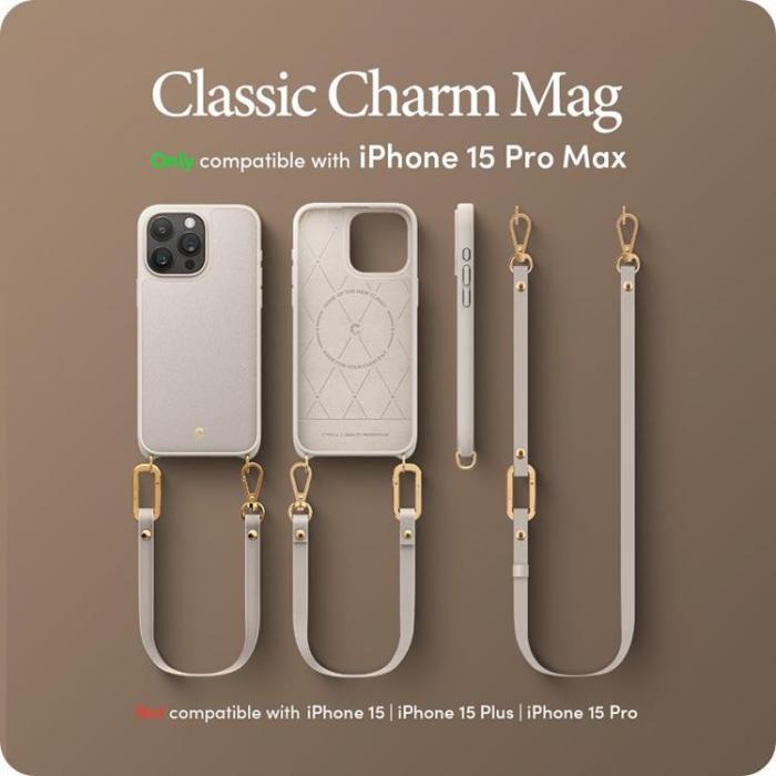 Spigen - Spigen iPhone 15 Pro Mobilhalsband Skal Magsafe Cyrill - Cream