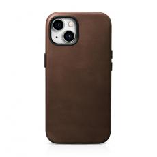 ICARER - iCarer iPhone 15 Mobilskal Magsafe Äkta Läder Oil Wax - Brun