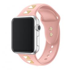 A-One Brand - Apple Watch 4/5/6/7/8/SE/Ultra (49/45/44/42mm) Band Rivet Silikon - Rosa