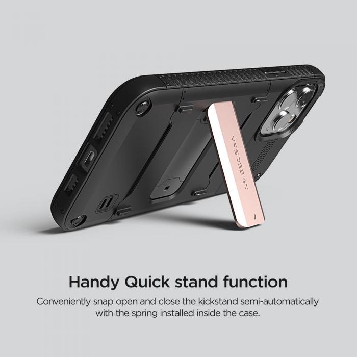 VERUS - VRS DESIGN Damda QuickStand Skal iPhone 12 & 12 Pro - Svart Bronze