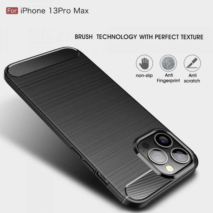 A-One Brand - Carbon Fiber Texture Skal iPhone 13 Pro Max - Bl