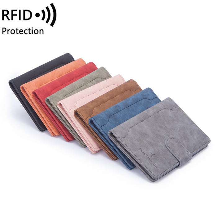 A-One Brand - Passhllare Plnbok RFID Korthllare Slim - Bl