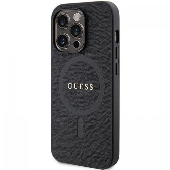 Guess - Guess iPhone 11/XR Mobilskal Magsafe Saffiano - Svart
