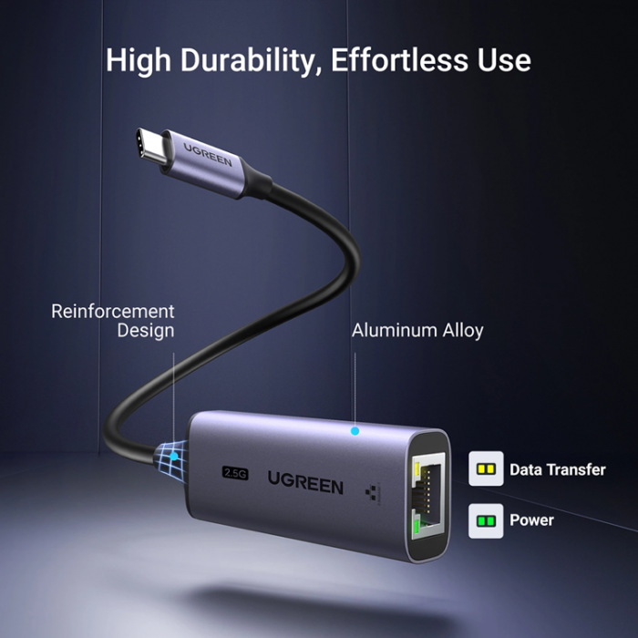 Ugreen - Ugreen CM648 USB-C till RJ45 Ethernet 2.5G Adapter - Gr