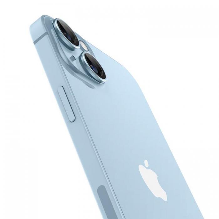 UTGATT - [2-Pack] Spigen iPhone 14/14 Plus Kameralinsskydd i Hrdat Glas - Bl
