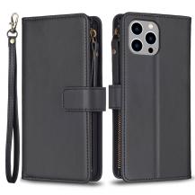 A-One Brand - iPhone 15 Pro Plånboksfodral Zipper Flip - Svart