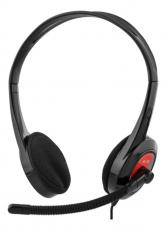 Deltaco - Deltaco Stereo On-Ear Headset - Svart / Röd
