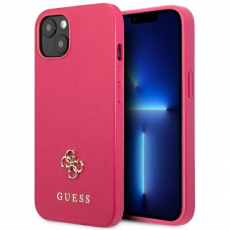 Guess - Guess iPhone 13 Mini Skal Saffiano 4G Small Metal Logo - Rosa