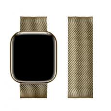 Forcell - Forcell Apple Watch (42/44/45/49mm) Armband F-Design - Guld
