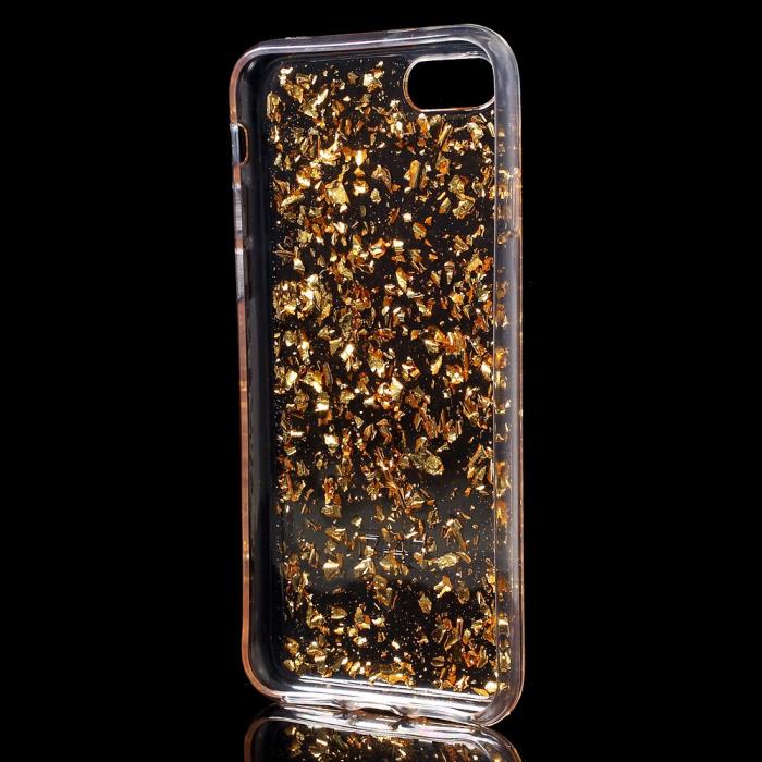 UTGATT5 - Glitter Sequins Mobilskal till iPhone 7/8/SE 2020 - Guld