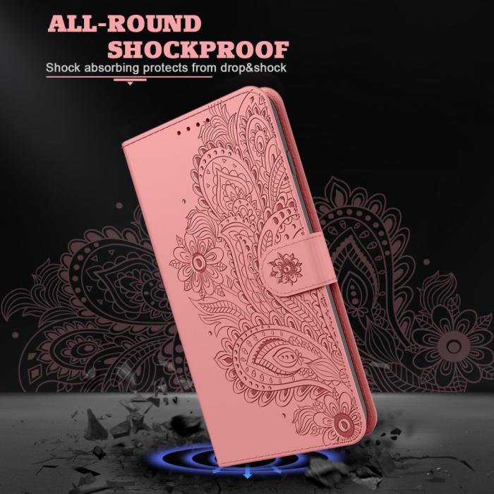 A-One Brand - Blommor iPhone 13 Mini Plnboksfodral - Rosa