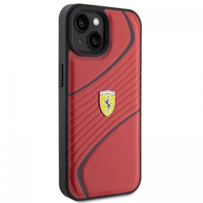 Ferrari - Ferrari iPhone 15 Mobilskal Twist Metal Logo - Rd