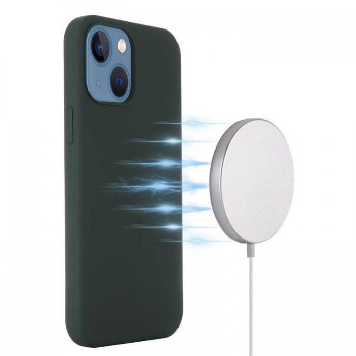 A-One Brand - iPhone 14 Skal Magsafe Silicone Ultra Slim - Mrkgrn