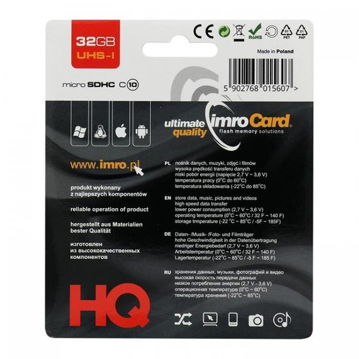 UTGATT1 - Imro Minneskort MicroSD 32GB Klass 10 UHS