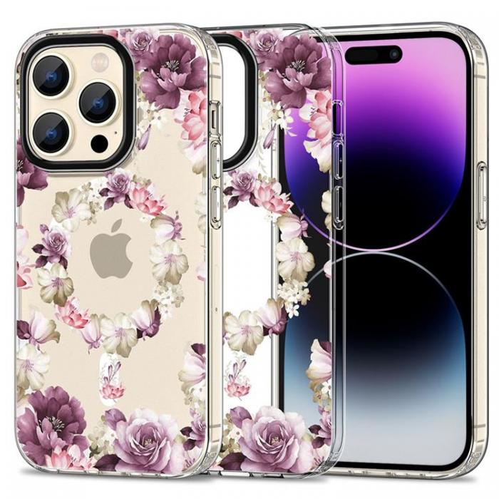 Tech-Protect - Tech-Protect iPhone 15 Pro Mobilskal Magsafe Mood - Rose Floral