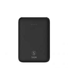 SiGN - SiGN Ultratunn Powerbank 5000mAh - Svart