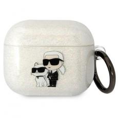 KARL LAGERFELD - KARL LAGERFELD AirPods 3 Skal Gliter Karl&Choupette - Clear