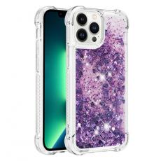 A-One Brand - iPhone 14 Pro Max Skal Liquid Floating Glitter - Lila