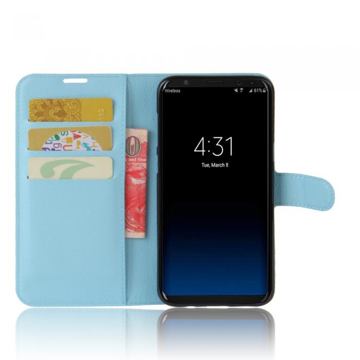 UTGATT5 - Litchi Plnboksfodral Samsung Galaxy S8 Plus - Bl