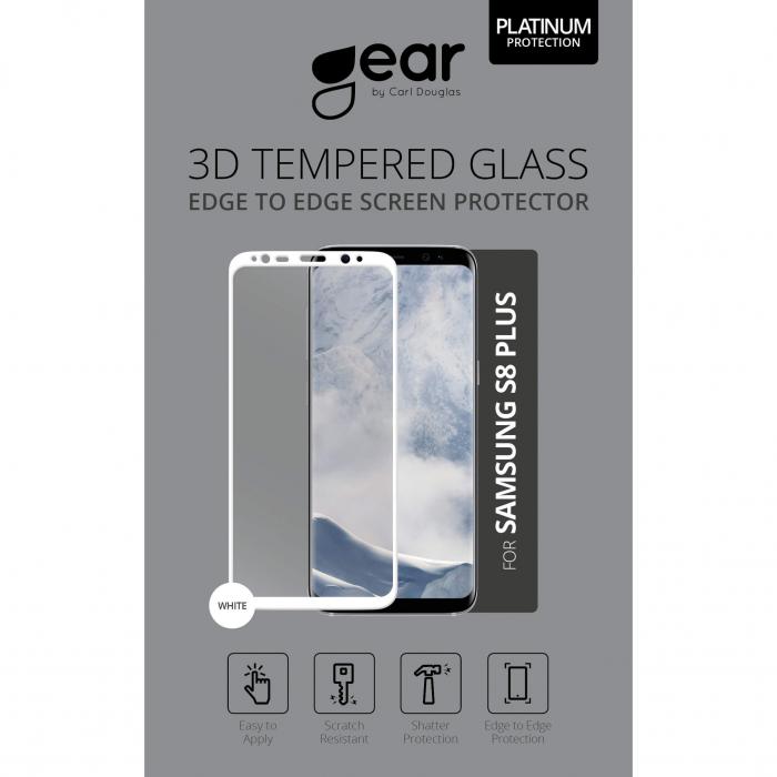 UTGATT1 - GEAR Hrdat Glas 3D Full Cover Samsung S8 Plus - Vit