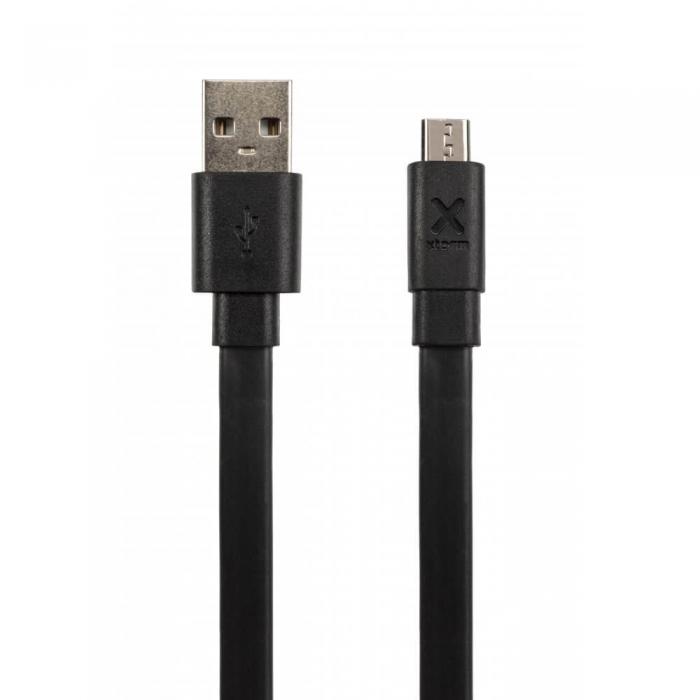 UTGATT1 - Xtorm Flat USB-A / Micro-USB Kabel 3m - Svart