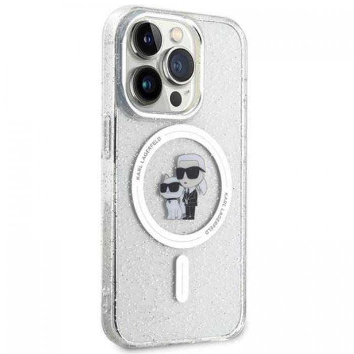 KARL LAGERFELD - KARL LAGERFELD iPhone 14 Pro Max Mobilskal Magsafe Glitter - Clear