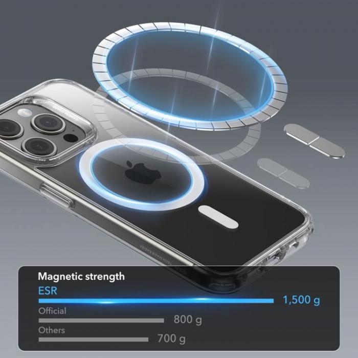 ESR - ESR iPhone 15 Pro Max Mobilskal Magsafe CH Halolock - Clear