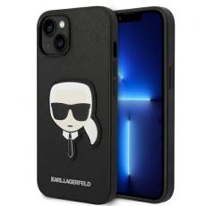 KARL LAGERFELD - Karl Lagerfeld iPhone 14 Plus Skal Saffiano Karl`s Head Patch - Svart