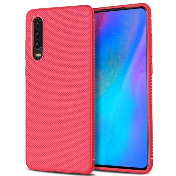 A-One Brand - Twill Texture Flexicase Skal till Huawei P30 - Rd