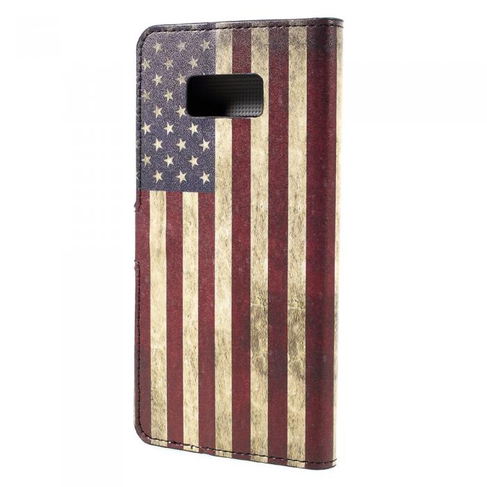 A-One Brand - Plnboksfodral Samsung Galaxy S8 Plus - Amerikanska Flaggan