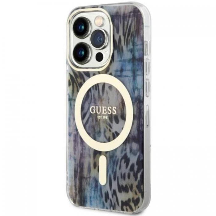 Guess - Guess iPhone 14 Pro Max Mobilskal MagSafe Leopard - Bl