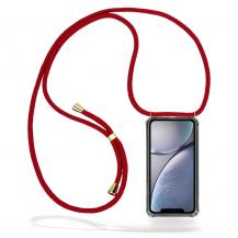 CoveredGear-Necklace - Boom iPhone XR mobilhalsband skal - Maroon Cord