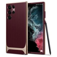 Spigen - Spigen Neo Hybrid Skal Galaxy S22 Ultra - Burgundy