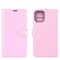 OEM - Litchi Läder Plånboksfodral iPhone 12 Mini - Rosa