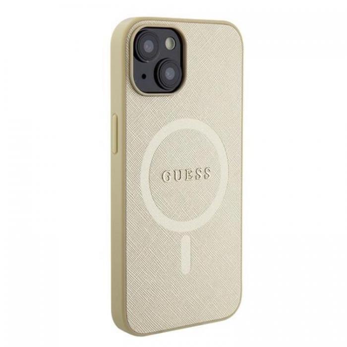 Guess - Guess iPhone 15 Plus Mobilskal Magsafe Saffiano - Guld