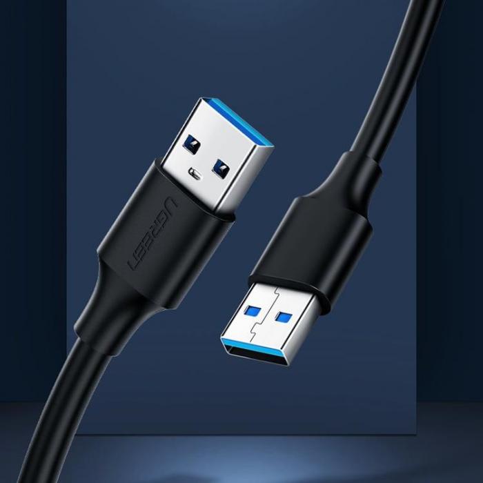 Ugreen - Ugreen USB 2.0 Male Till USB 2.0 Male Kabel 0.5 m - Svart