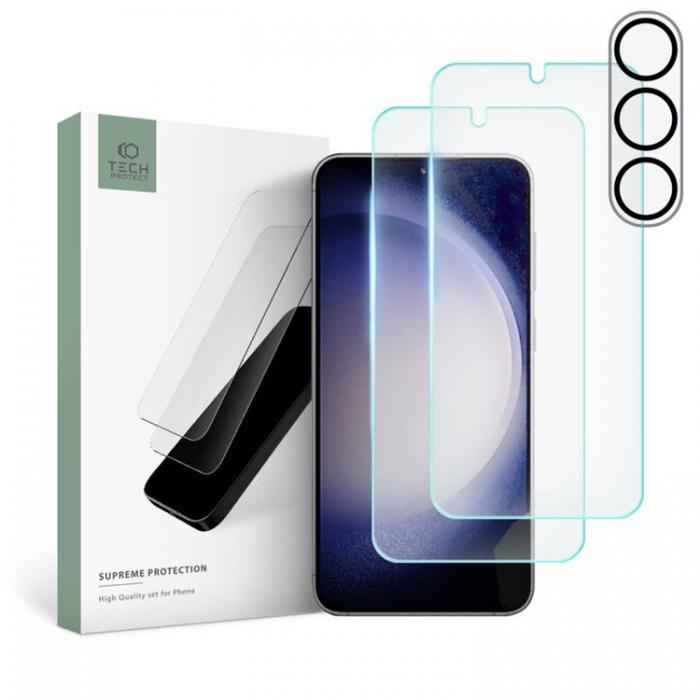 Tech-Protect - [3-Pack] Tech-Protect Galaxy S23 Kameralinsskydd i Hrdat Glas, Clear
