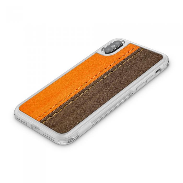UTGATT5 - Fashion mobilskal till Apple iPhone X - Lder - Orange/Brun